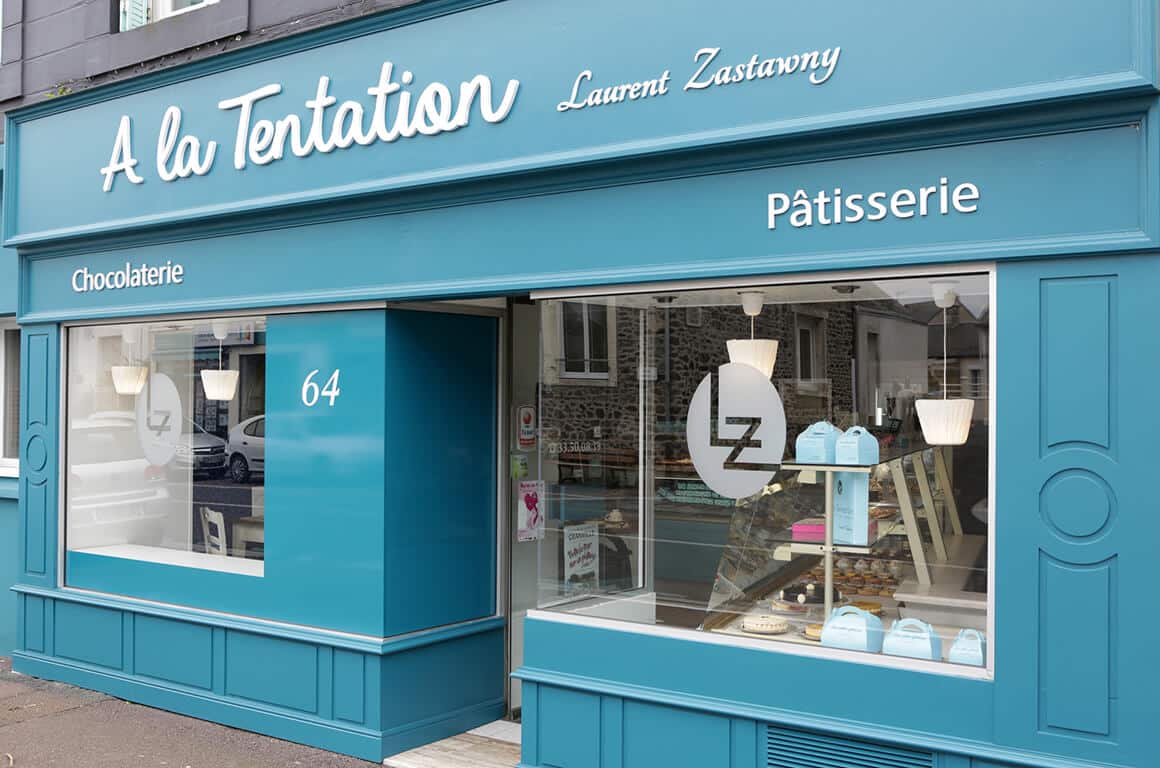 Design extérieur de la pâtisserie La tentation