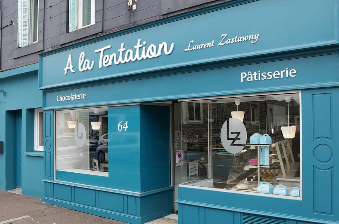 Design extérieur de la pâtisserie La tentation